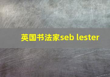 英国书法家seb lester